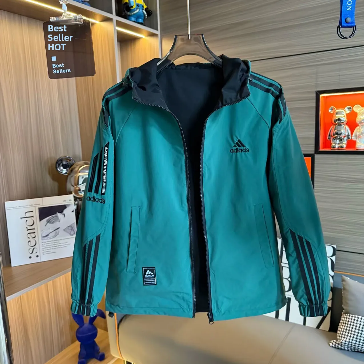 

Мужская куртка-худи Sli с двусторонним дизайном, модная вышивка, верхняя одежда из полиэстера, повседневная, для осеннего сезона