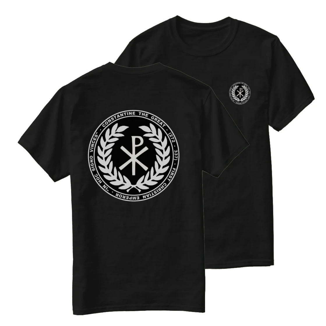 Constantine The Great Chi Rho Cross Laurel Seal T-Shirt 100% Cotton O-Neck Short Sleeve Summer Casual Mens T-shirt Size S-3XL