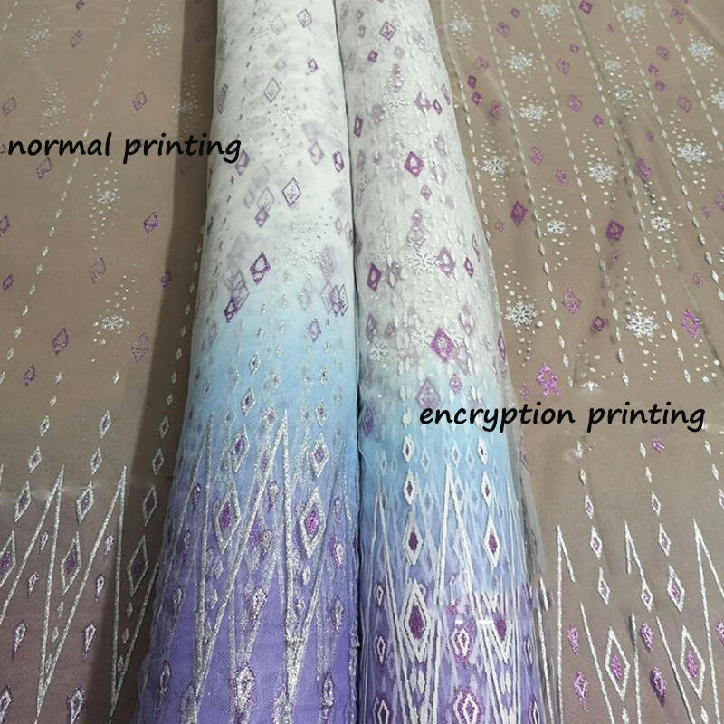 Dreamly Blue Purple White Gradient Glitter Snow Mesh Fabric DIY Princess Skirt Dress Photo Background Stage Decoration Fabric