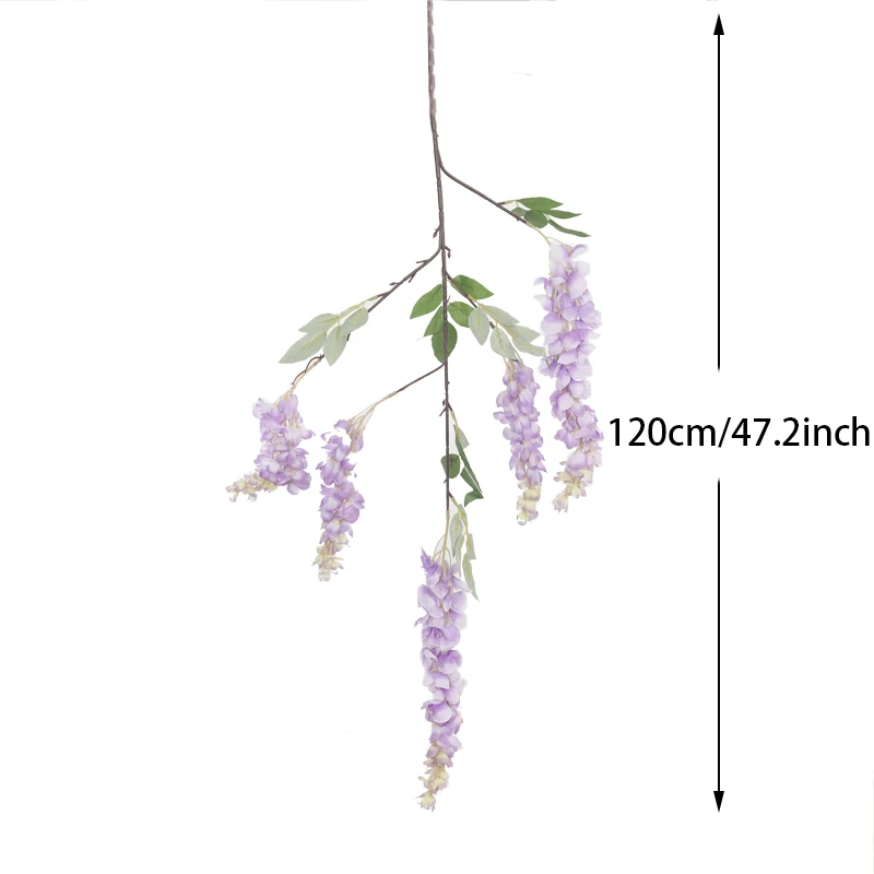 3/5 Zweige Künstliche Glyzinienblumen Seiden-Hängepflanze Wanddekoration für Zuhause Künstliche Hochzeits-Weihnachtsparty Outdoor-Bogendekoration – Detail 4