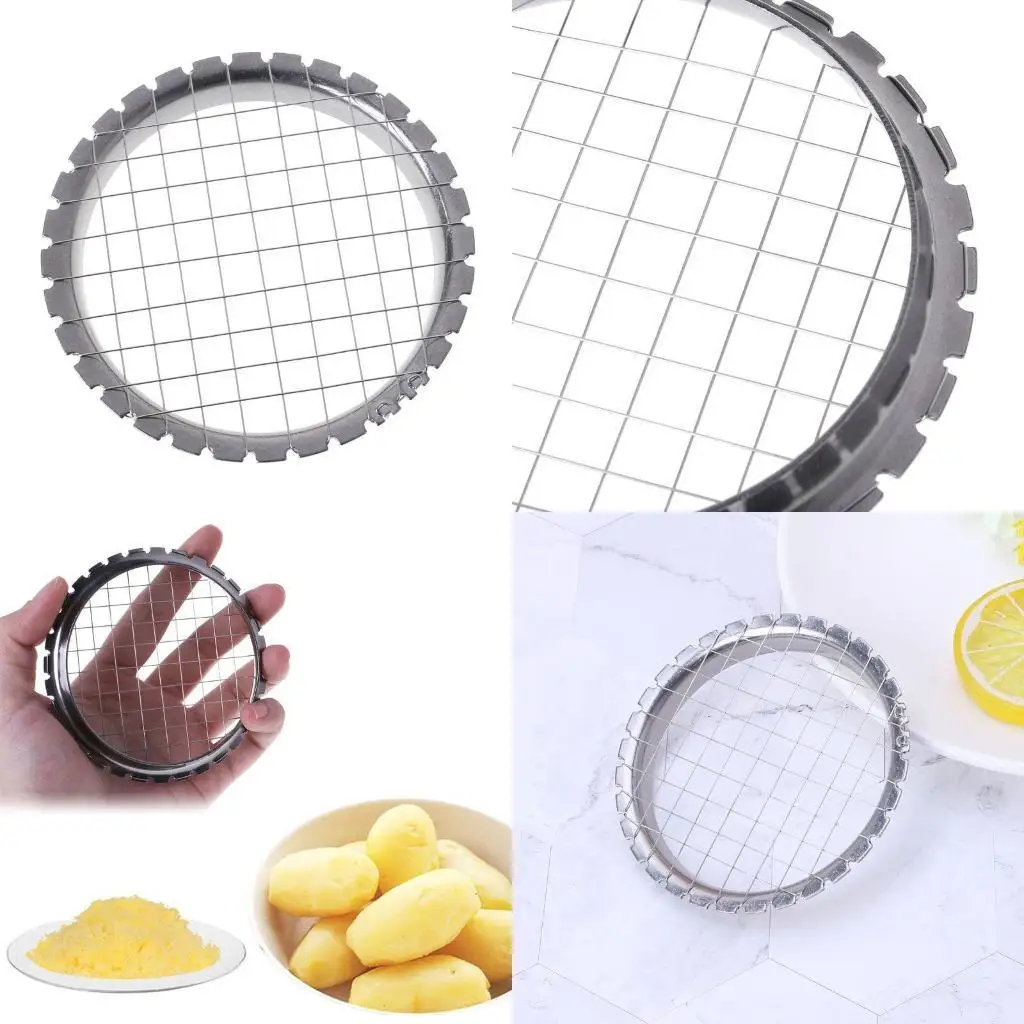 

G6KF Stainless Steel Mesh Round Manual Potato Masher Slicer Tool Kitchen Supply