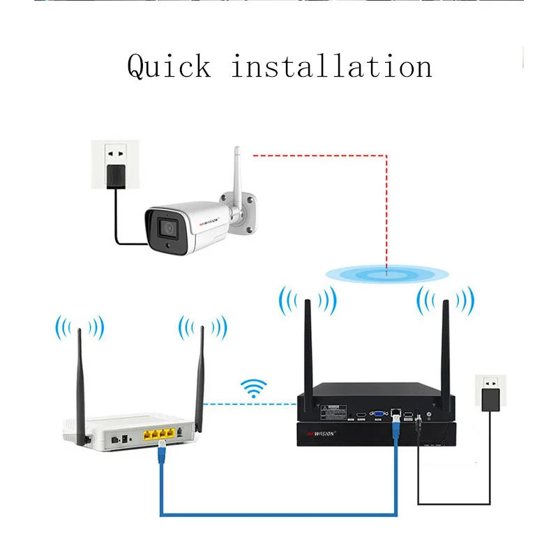 HKWASION   8ch  5MP wifi   kit  outdoor network camera infrared night vision home secured camera  cctv camera wholesale