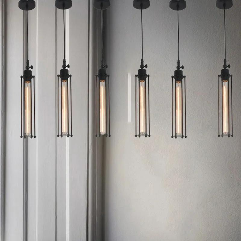 

American Restaurant Wrought Iron Flute Small Chandelier Simple Nordic Stairs Indoor Retro Industrial Wind Chandelier