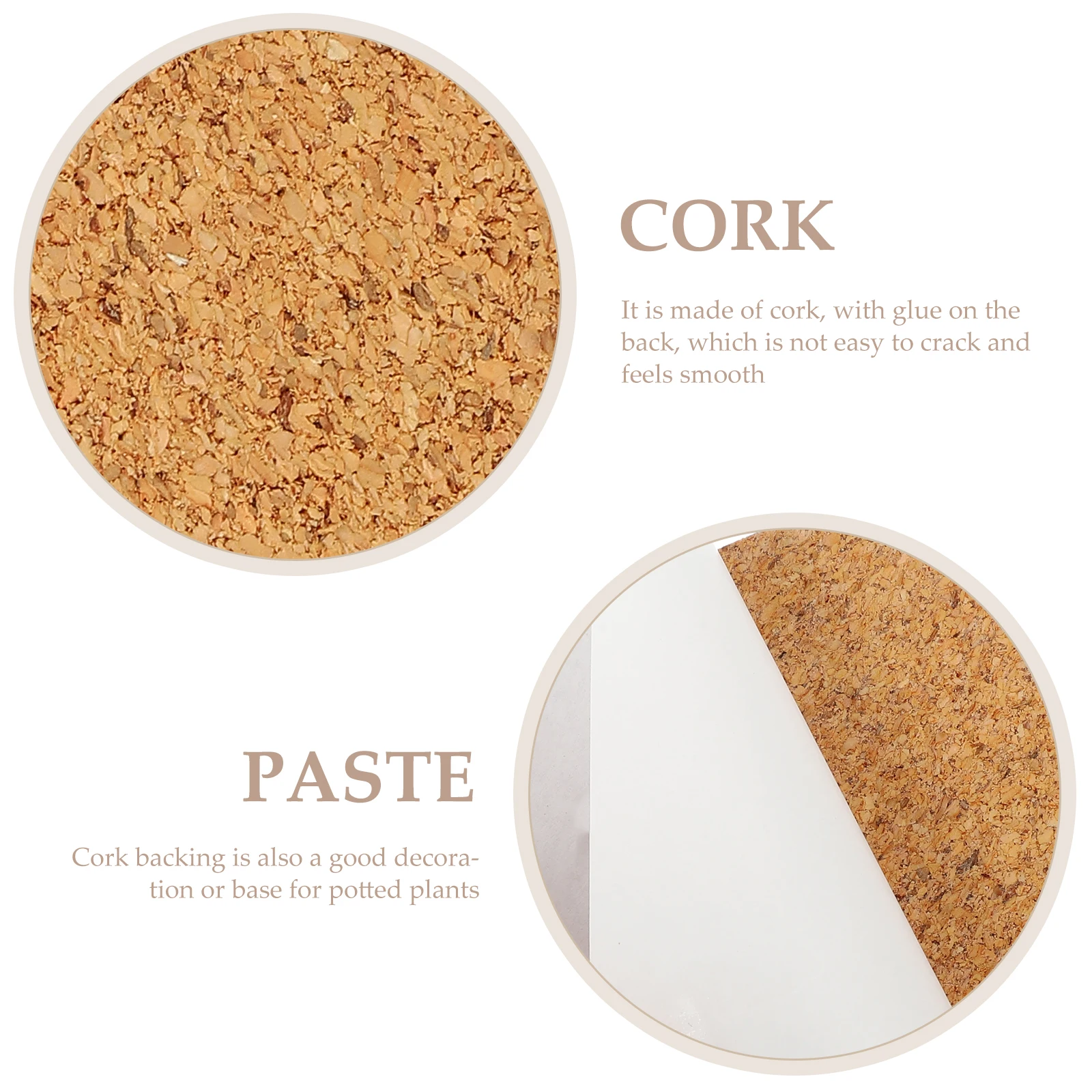 

80 Pcs Cork Pad Sticky Coaster Self Adhesive Coasters Board Self-adhesive Pads Office