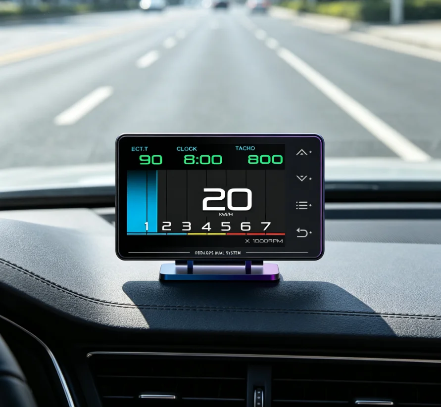 Auto Diagnostic Tool with XS OBD2 Gauge GPS Digital Speedometer Head-Up Display HUD Multiple Functions for Cars