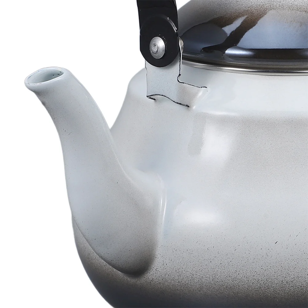 Tetera esmaltada Vintage, olla calefactora segura para estufa, olla de agua de cocina, práctica hervidor esmaltado portátil