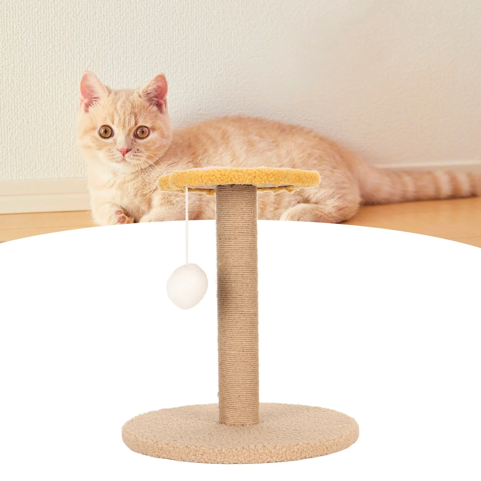 

Cat Scratching Post Sisal Pet Catching Posts Interactive Stable Climbing Frame With Plush Ball For Jumping Sleeping Entertaining