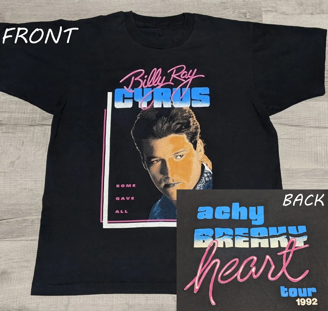 Billy Ray Cyrus Breaky Heart Tour black T-shirt short sleeve All sizes TA4921