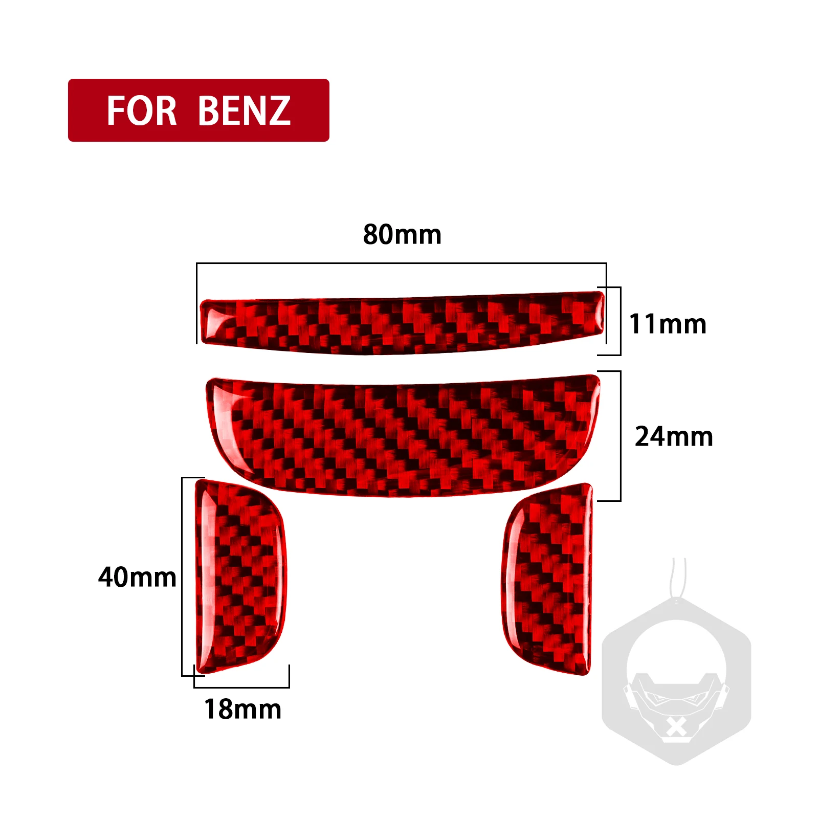 For Mercedes-Benz C Class W203 2005-2007 Carbon Fiber Armrest Box Button Cover Trim Interior Accessories Decorative Sticker