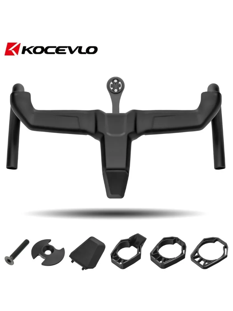 KOCEVLO K04 EVO Szosowa Kierownica AERO z Włókna Węglowego, Zintegrowana, 28.6/31.8mm z Podkładkami, Wewnętrzne Prowadzenie Kabli, Kierownica Szosowa OD2 — 2
