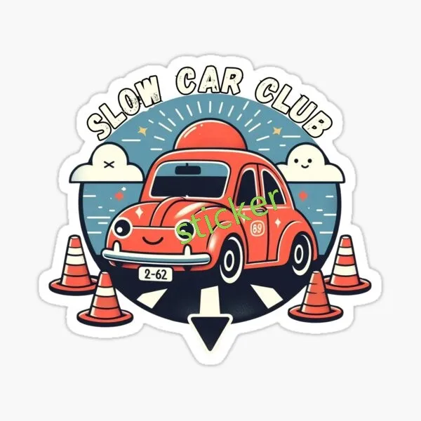 Slow Car Club Slap Car Stickers Sunscreen Anime Decals Creative Waterproof Beautiful Laptop Trunk RV Decor - Image 4