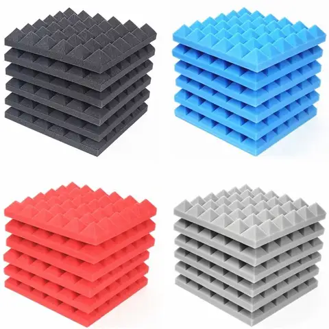 고밀도 방음 폼, 피라미드 사운드 처리 패널, 소음 차단 스폰지, 300x300x50mm, 1 개