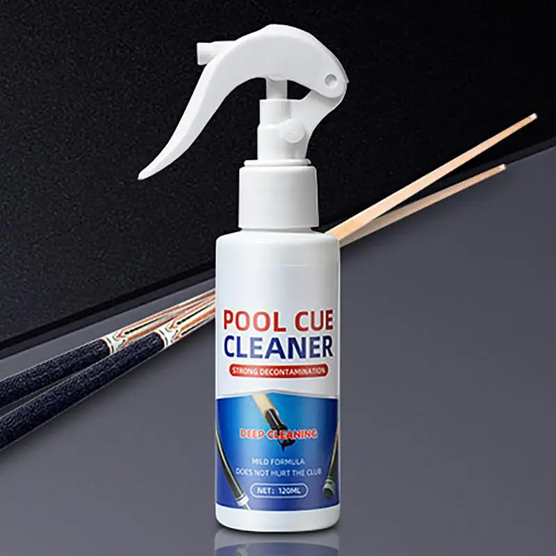 Pool Cue Cleaner Spray Deep Cleaning Shaft Finish Billiard Cue Cleaner 120ml Stain Removal Spray Effective Decontamination For