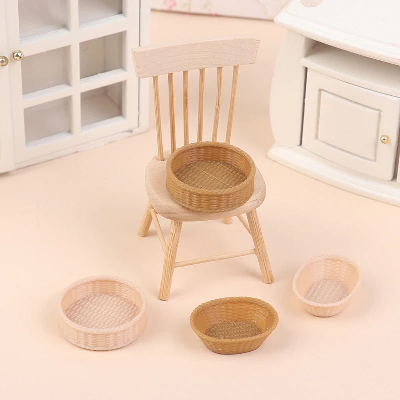 1Pc Dollhouse Storage Woven Basket Mini Fruit Vegetable Dollhouse Picnic Basket Food Storage Dollhouse Accessories Kid Gift