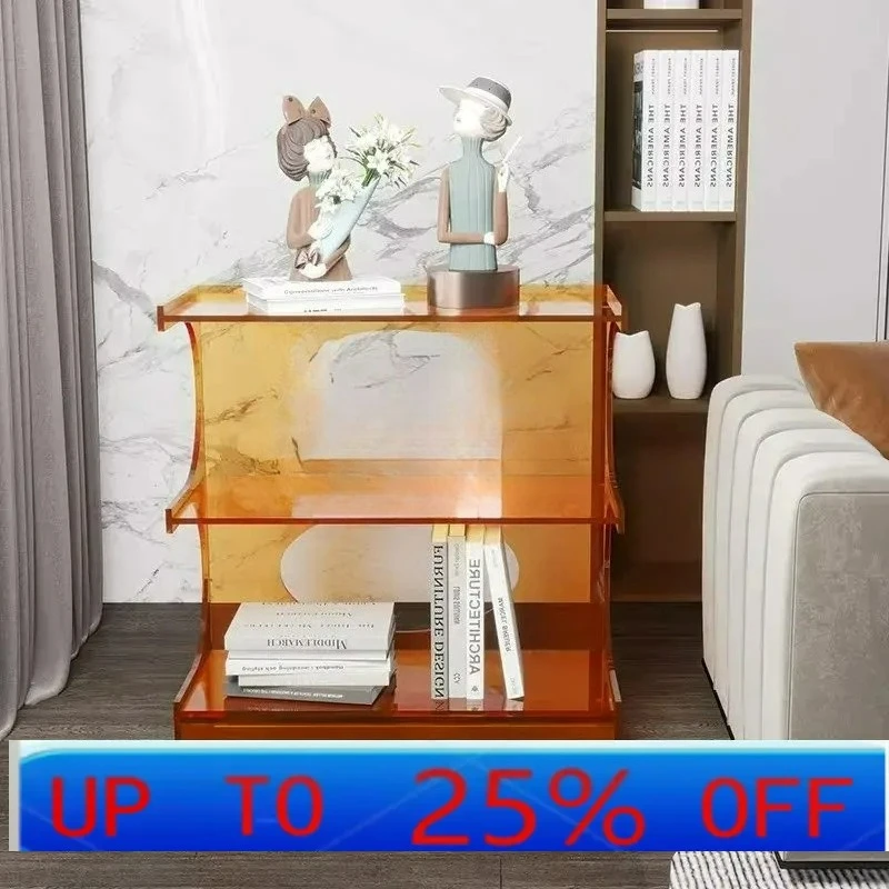 LTT light luxury acrylic sofa edge several floor creative book and newspaper shelves