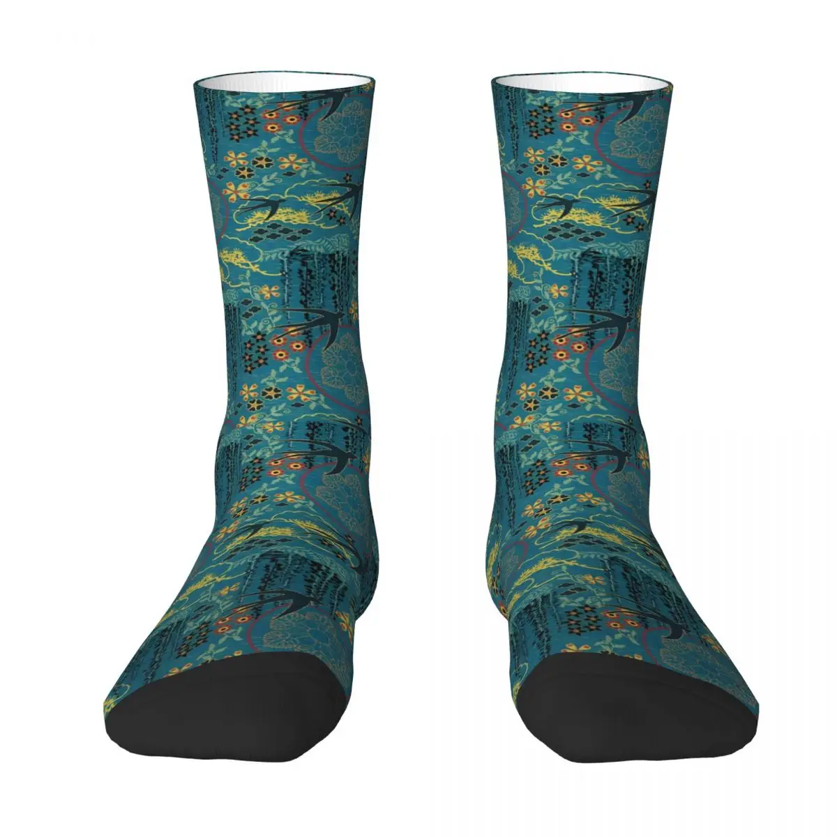 Vintage Japanese Garden Men's Socks Unisex Hip Hop Seamless Printed Happy Crew Sock Gift