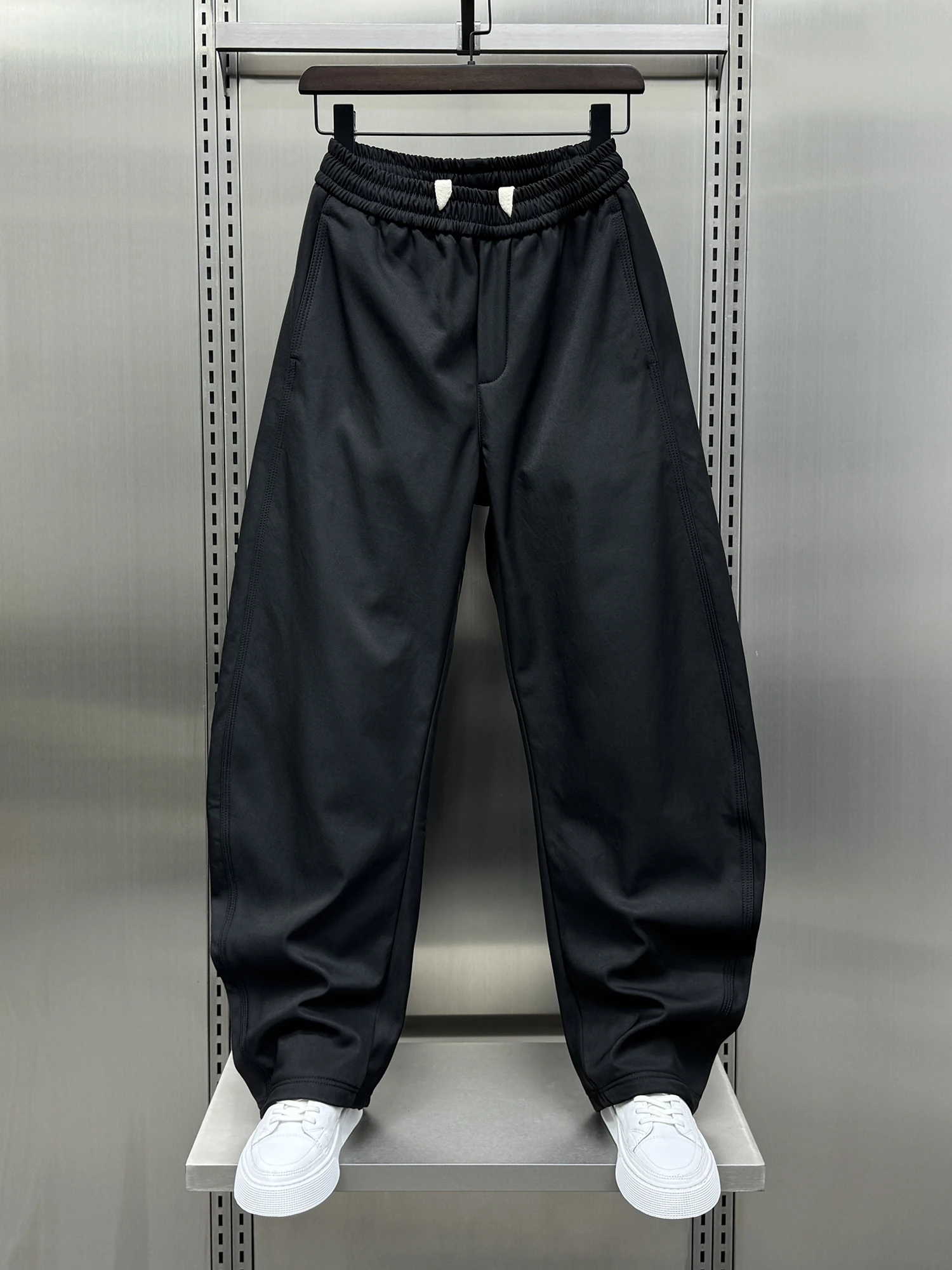 

Мужские повседневные брюки карго свободного кроя на флисовой подкладке, модные, универсальные, прямые, удлиненные, для осени и зимы