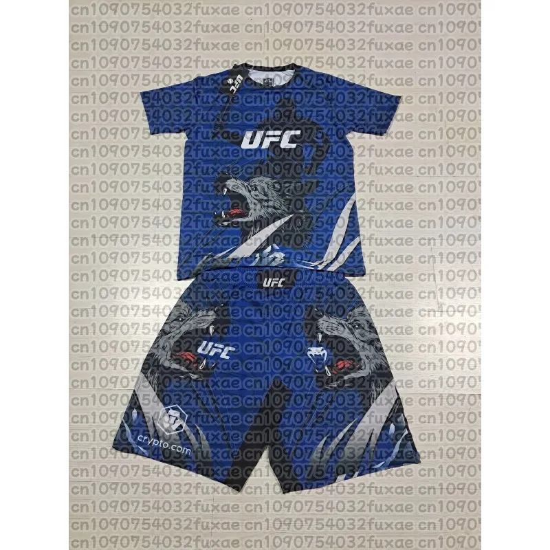 

Khamzat Chimaev MMA Бокс Боевая футболка Шорты Мужская дышащая быстросохнущая толстовка Борцовский бег Впитывающий пот комплект