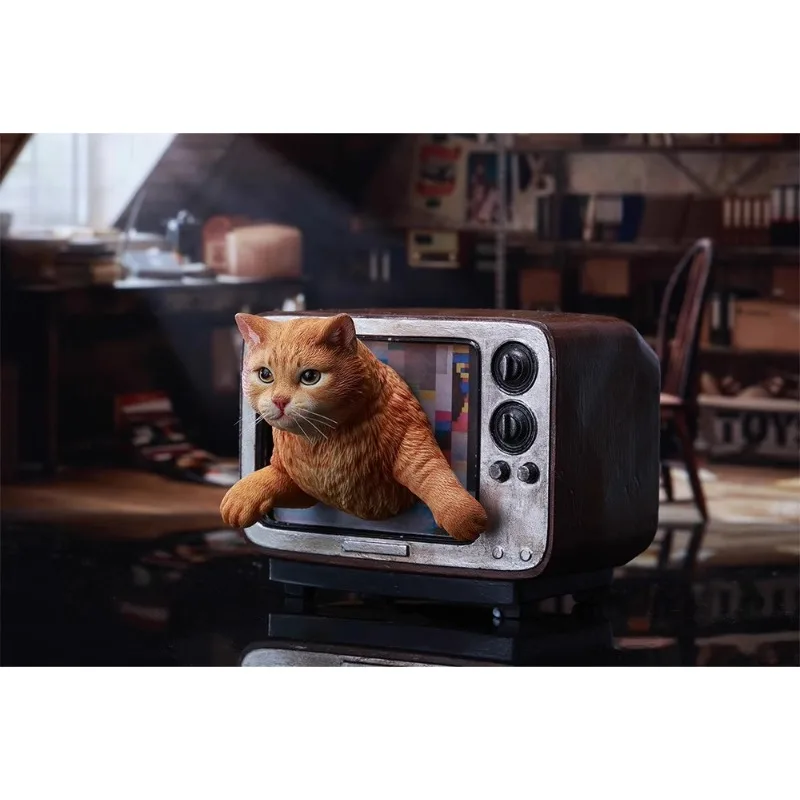 Przedsprzedaż JXK Model Kota Channel Cat w Skali 1/6 z Żywicy, Ręcznie Robiony Model Kota, Symulacja dla Figur Akcji 12-calowych, Akcesorium dla Lalek