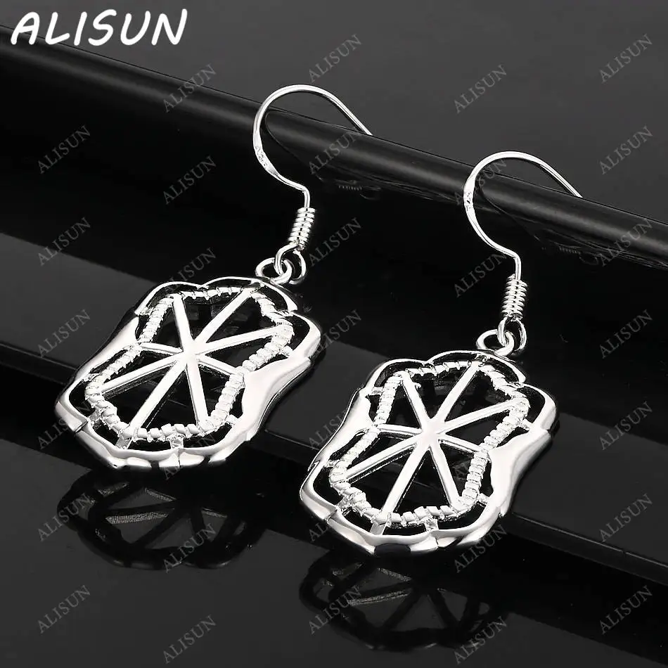 

ALISUN 925 Sterling Silver Geometric Earrings Drop Earrings For Women Fashion Jewelry Charm Grace Noble Wedding Accessories