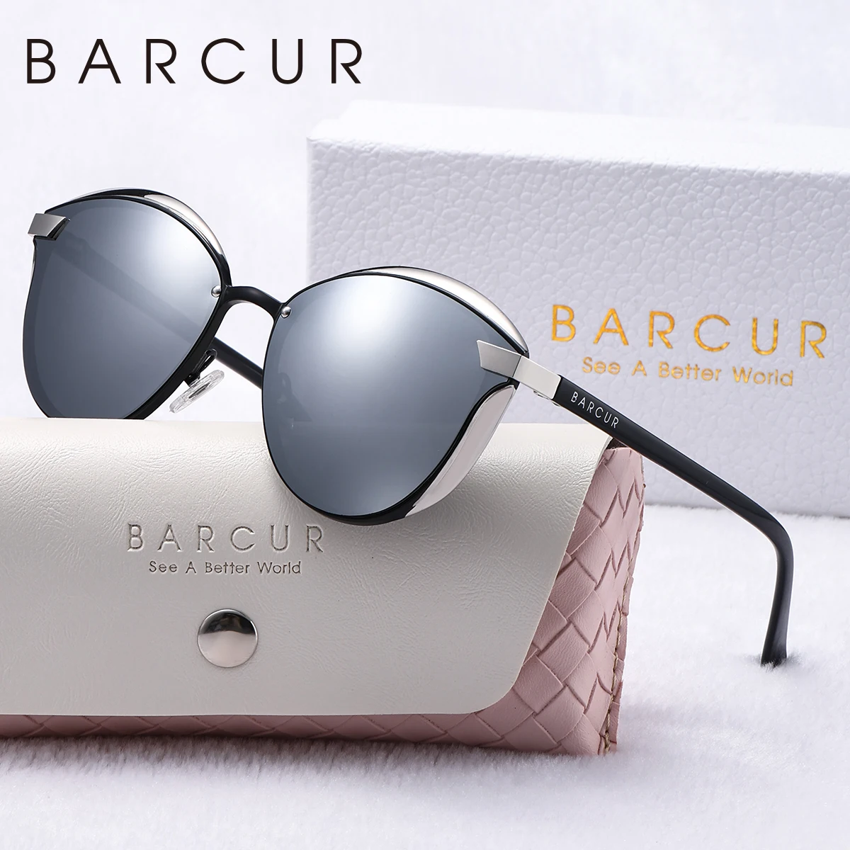 BARCUR Exquisite Sonnenbrille im Urlaubsstil, Katzenaugenrahmen, UV-beständige Modeaccessoires, perfekte Geschenke – Detail 7