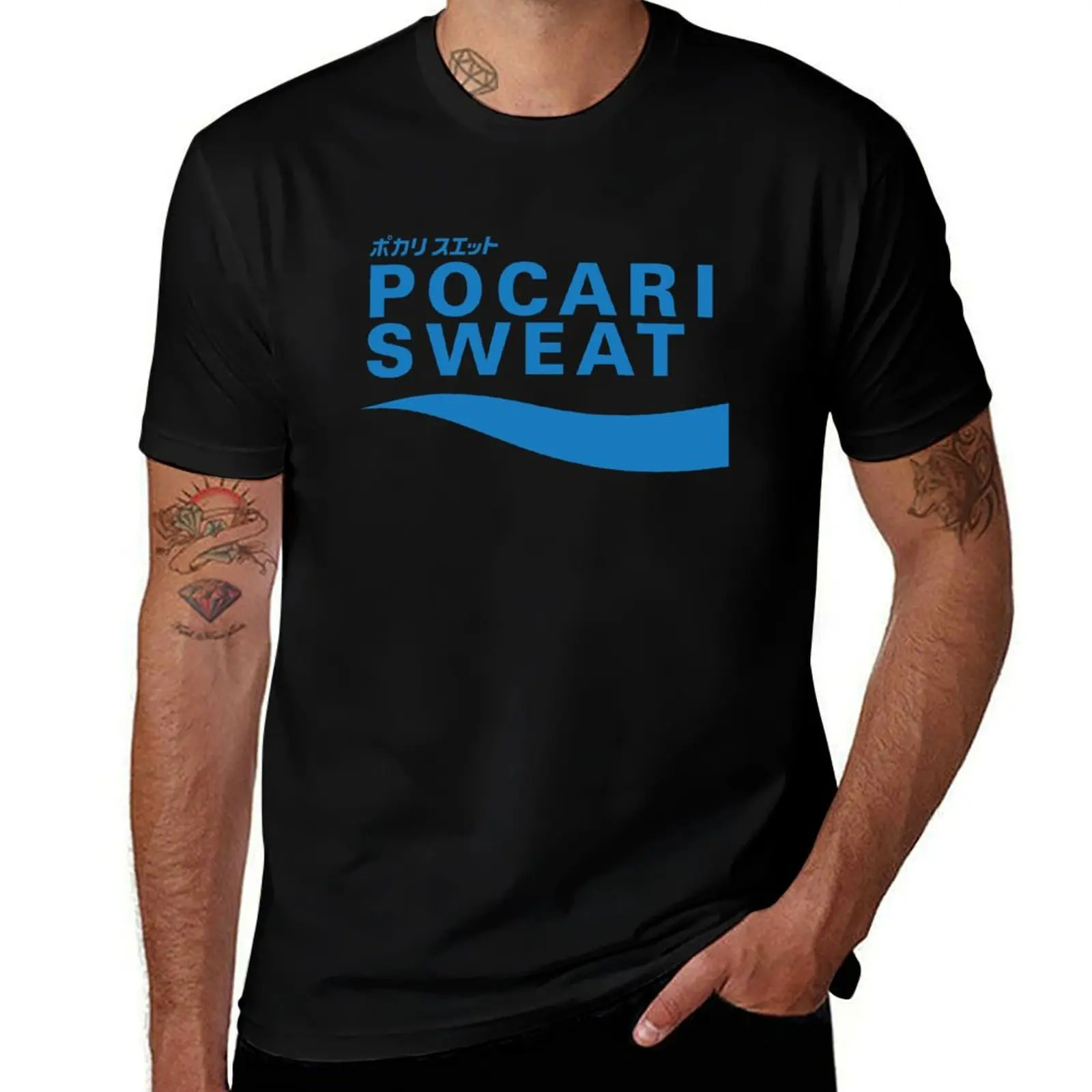 

POCARI SWEAT Blue T-Shirt Moisture Wicking Athletic T-Shirt