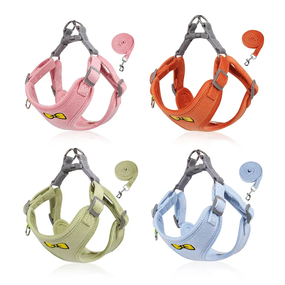 

Pet Chest Strap Soft Dog Harness Leash Set Reflective Puppy Kitten Harness Vest Chihuahua Walking Traction Supplies Dogs Leash