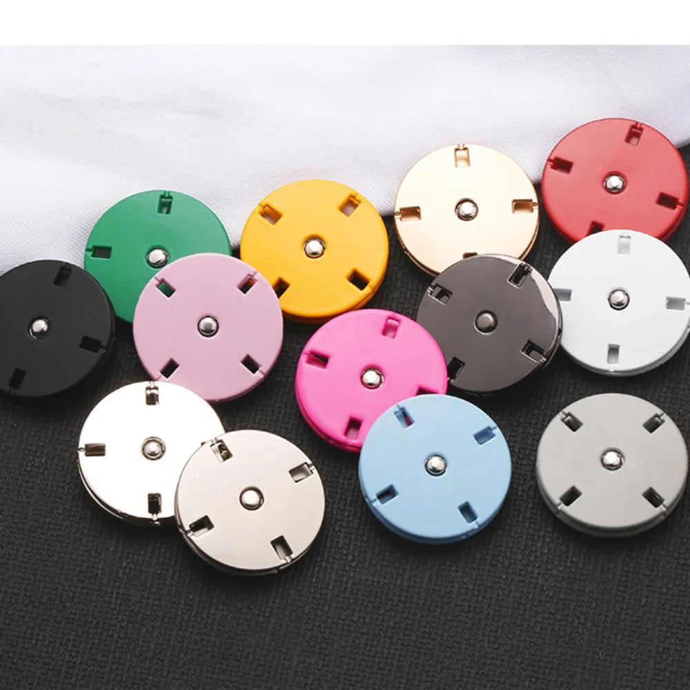 5Pairs DIY Suit Jacket Coat Bag Snap Button 21mm Handmade Snap Fasteners Round Metal Invisible Concealed Buckle Sewing Supplies