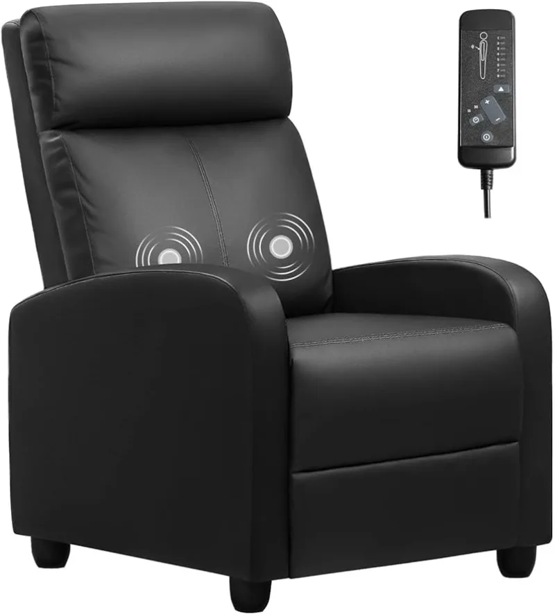 

Massage Recliner Chair for Living Room, Adjustable PU Leather Reclining Chair, Home Theater Seating, Single Sofa with Footrest