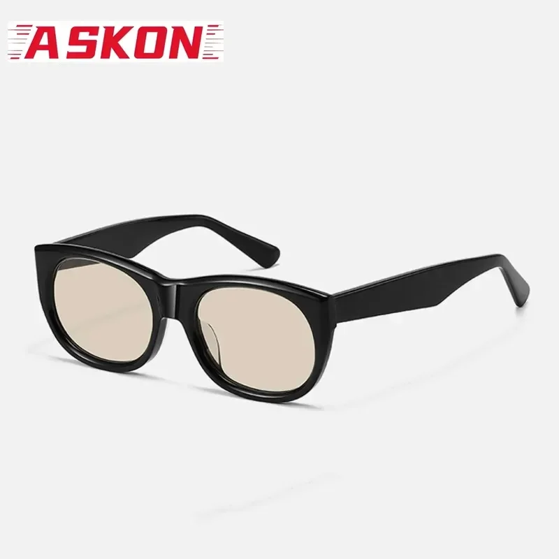 ASKON Oversized Acetate Black Sunglasses Men Big Size Square Glasses Woman UV400 Eyeglasses Women Popular Outdooor Eyewear frame