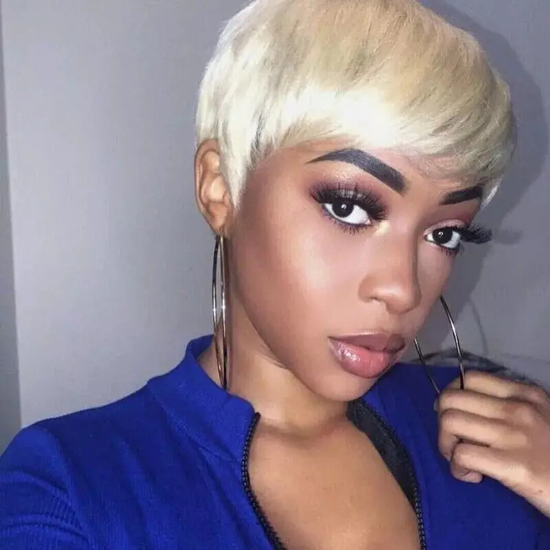 Short Pixie Cut Blonde Wig Party Cosplay Natural Fashion Synthetic