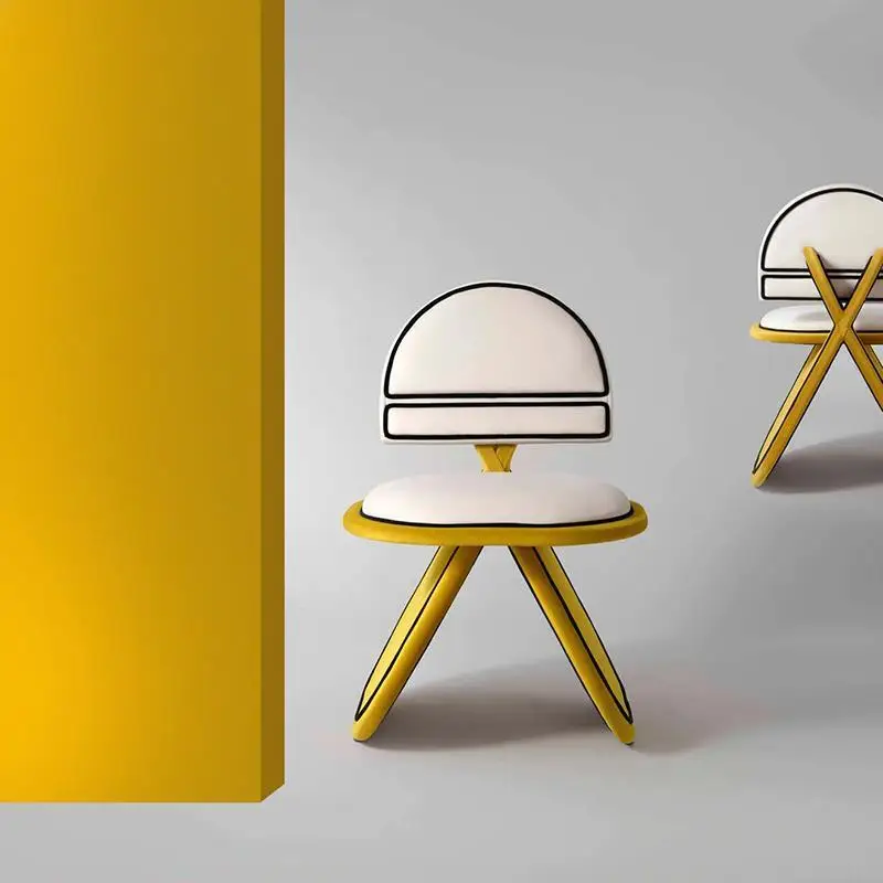 

Modern Art Vanity Stool - Sculptural Nordic Chair for Princess Room, Creative Dining & Study Accent Piece