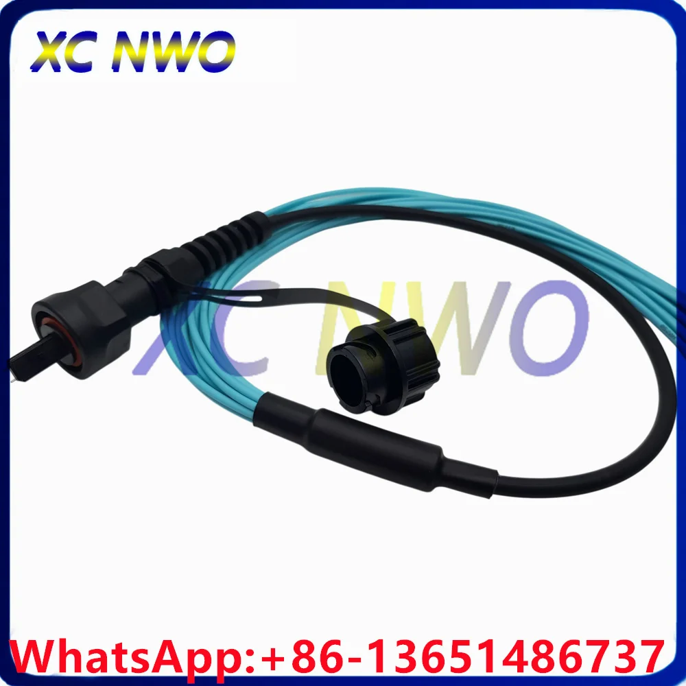 12Core OM3-300 50/125,6.0mm Black TPU 1M ODVA-MPOUPC Male to LCUPC Fiber Pathc Cord Compatible with TE Brand,A Polarity