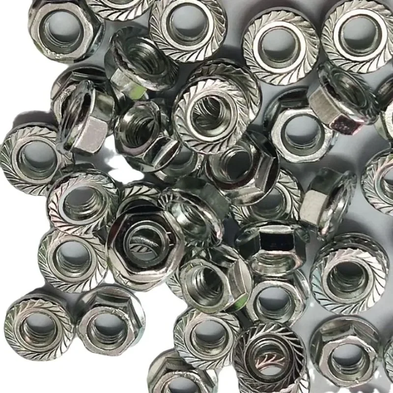 56/150Pcs M3 M4 M5 M6 M8 304 Stainless Steel Hexagonal Flange Nut Lock Nut Set Furniture Repair Nut Fastener Kit Hardware Tools