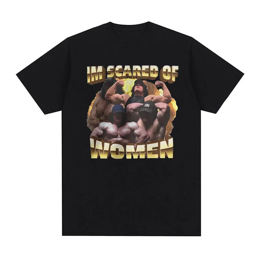 Unisex Oversized Cotton T-Shirt, Homens e Mulheres, Sam, Engraçado, Ginásio, Meme, Retro, Alta Qualidade, Moda, Im Scared, Unisex Vestuário