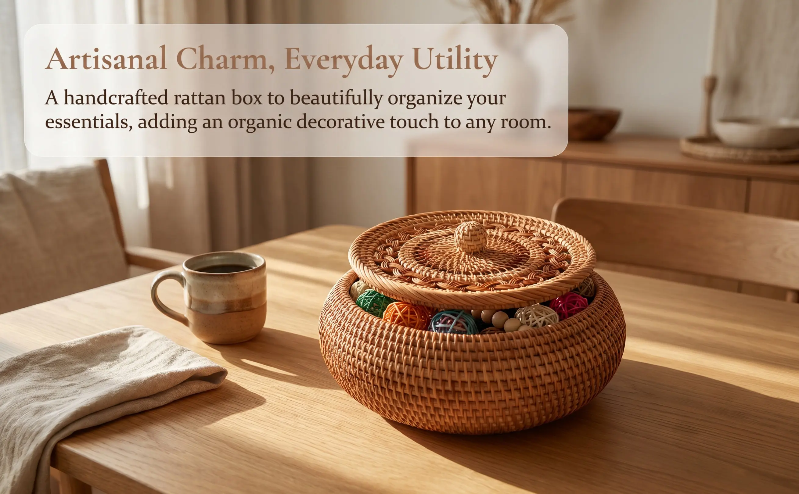 Rattan Storage Basket Handcrafted Woven Food Serving Basket for Fruits Nuts Sweets Snacks Desktop Floor Magazine Rack Sundries