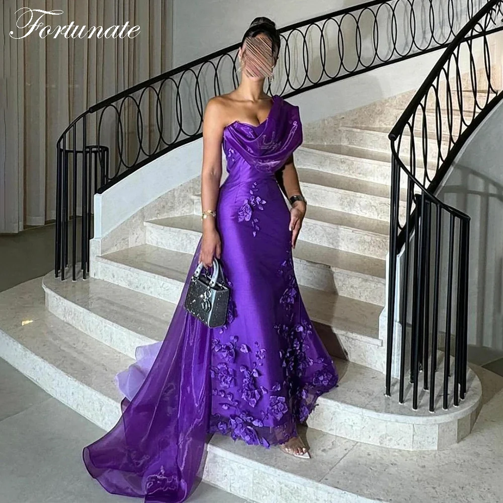 Customized Elegant Long Evening Dresses for Women One Shoulder Floor-Length Sweep Train Special Events Formal Prom Party Dress