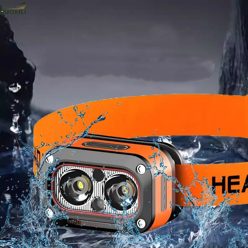 

Headlamps LED Rechargeable Super Bright Adjustable Smart IR Motion Sensor Ideal For Fishing Working Camping Hiking Cycling