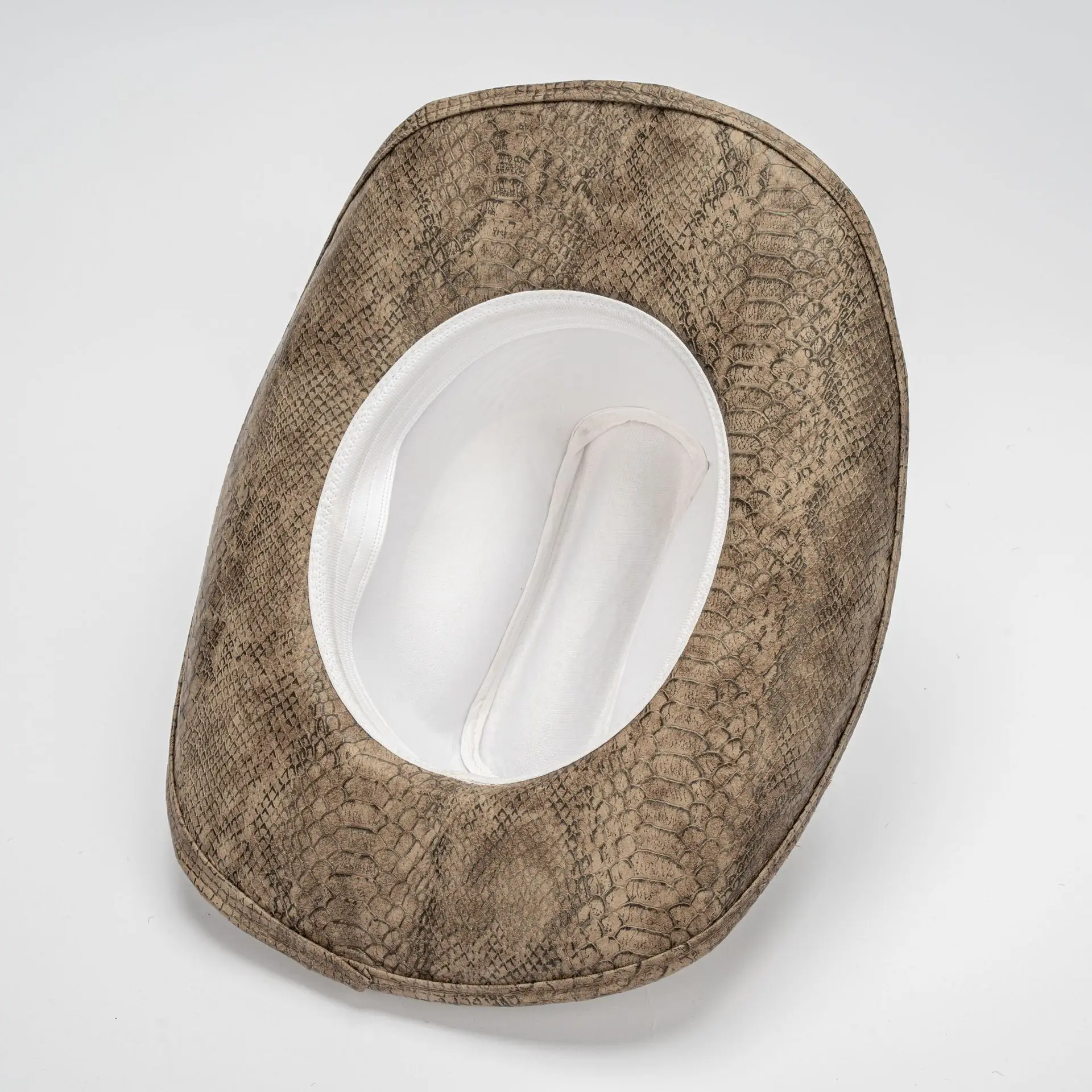 قبعة رعاة البقر من الجلد الغربي مع قبعة جاز واسعة الحواف للنساء في الهواء الطلق للحماية من الشمس من جلد الغزال #5