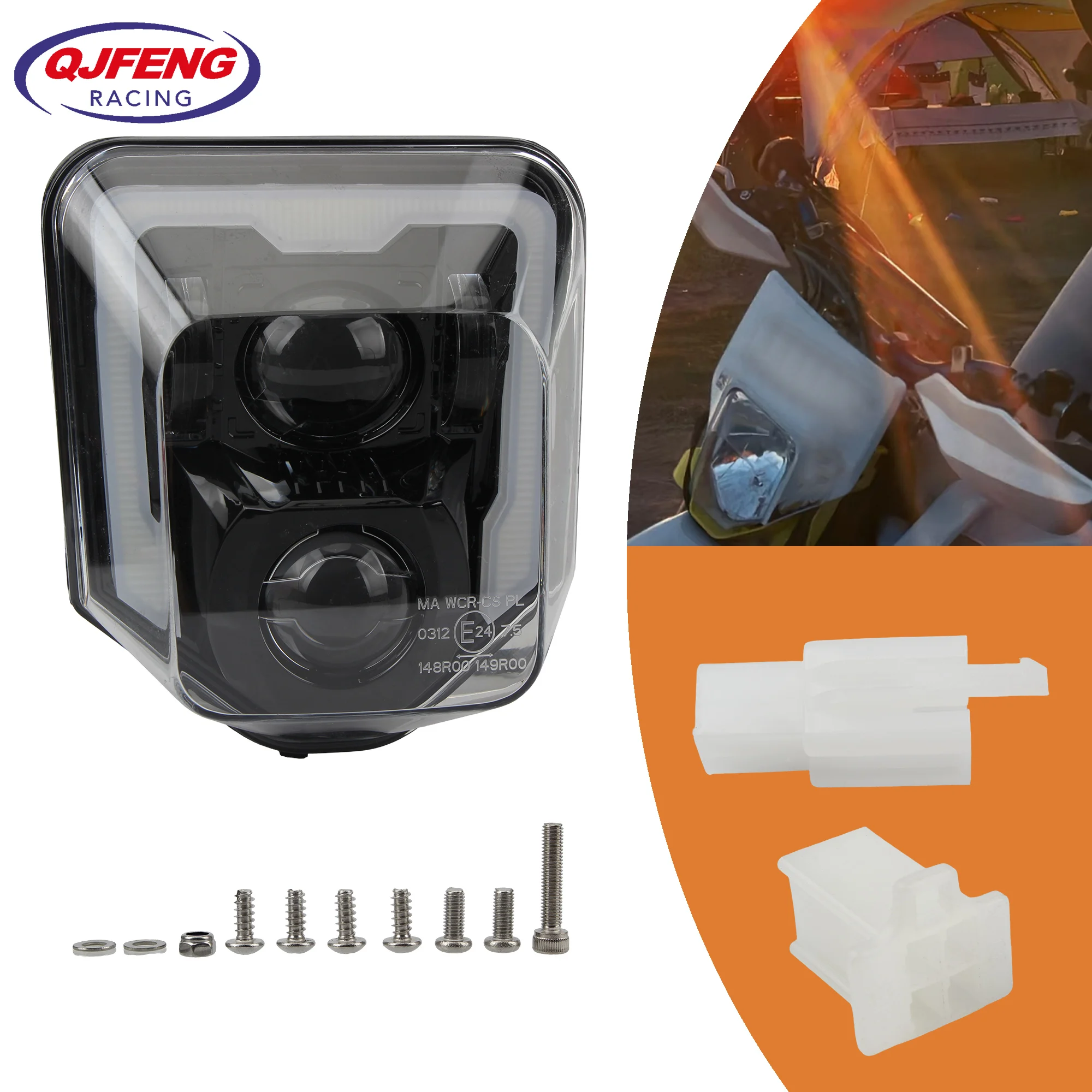 

For Husqvarna TE FE FC TC TX 701 Motocross LED Headlight Wick 125-500 Supermoto Dirt Bike Motocross Parts Head Light Enduro