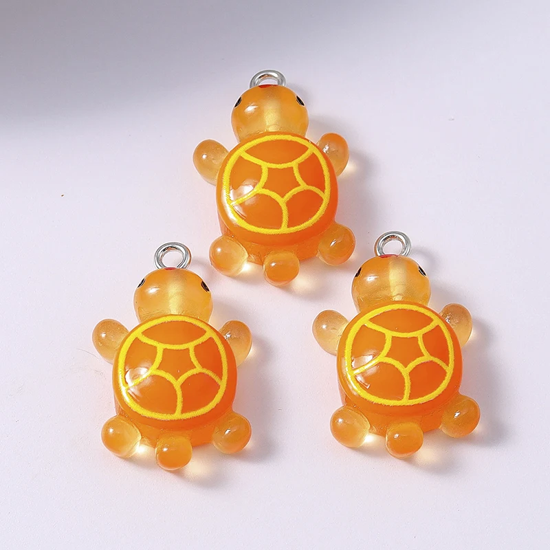 10 Stück bunte Cartoon-Tier-Schildkröten-Anhänger für die Schmuckherstellung, Ohrhänger, Halsketten, Armbänder, DIY-Bastelzubehör – Detail 13