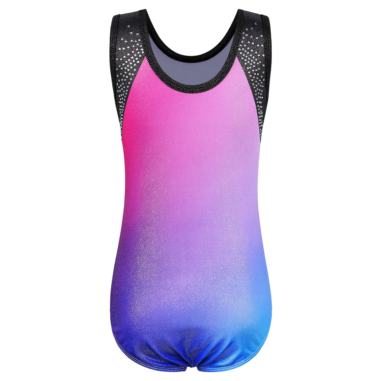 BAOHULU Sleeveless Gymnastics Leotard for Girls Dance Wear Gradient Ballet Leotard Diamond Practice Acitive Wear