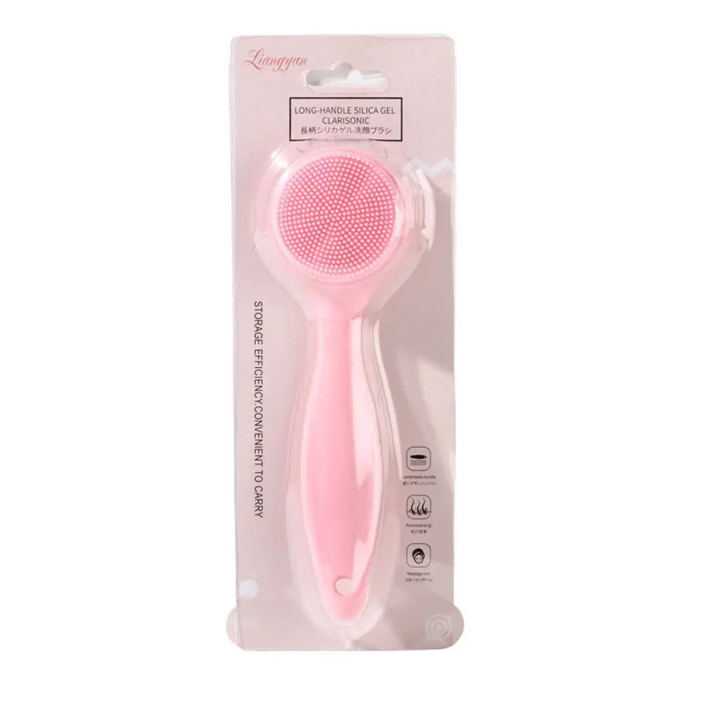 Nettoyage en profondeur élimination des points noirs brosse exfoliante à Long manche massage du visage brosse de lavage du visage brosse de nettoyage du visage en Silicone