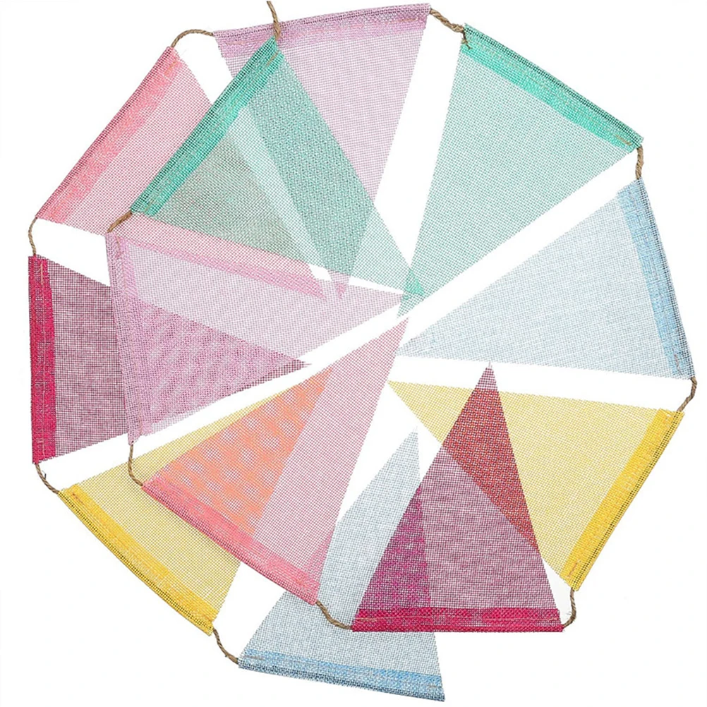 

Wedding Decor Flags Hanging Banner Linen Bunting Party Supplies Triangle Banner Photo Children Birthday Kids Classroom