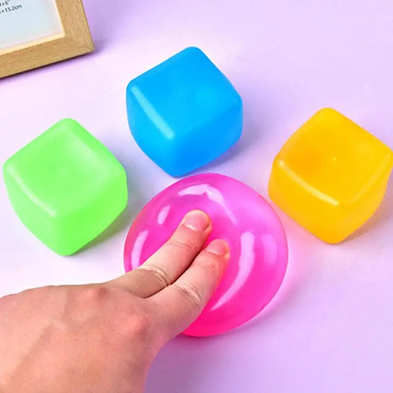 Juguete sensorial de cubo de hielo para niños, Bola de goma suave para apretar, juguete portátil para aliviar el estrés, favores de fiesta, 5cm