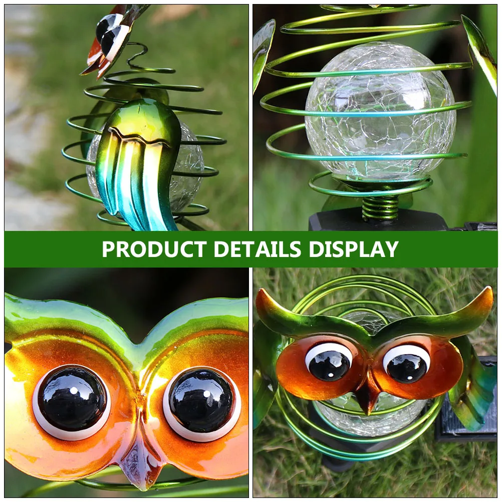 

Owl Shaped Solar Lawn Lights Durable PP Iron Glass Design for Garden Driveway Decoration Easy Installation Powered by
