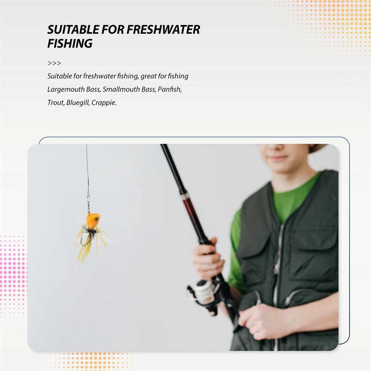 10PCS Fly Fishing Poppers,Topwater Fishing Lures Bass Crappie