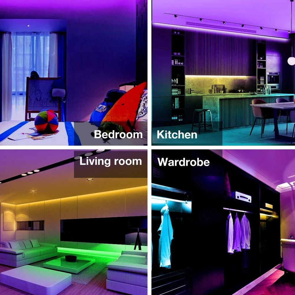 Tira de luces Led RGBW RGBWW 5050, 5m, 10m, 20m, Tuya, WiFi, 12V, luz regulable, minicontrolador, aplicación de alimentación, Control por voz, Alexa y Google Home