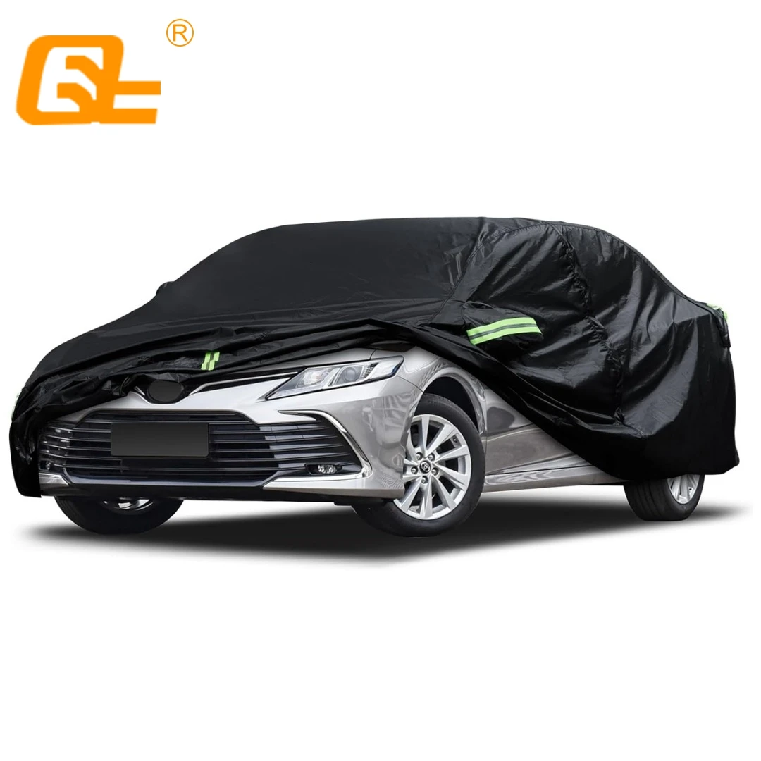 Car Covers Fit Toyota Camry/Honda Accord Waterproof All Weather Full Exterior Cover Rain Sun Hail Protector with Door Zipper