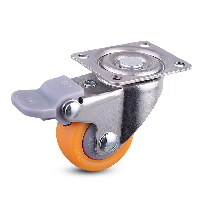 4 Pcs/Lot 1 Inch Screw Caster Orange PP Furniture Wheel Mute Display Cabinet Speaker